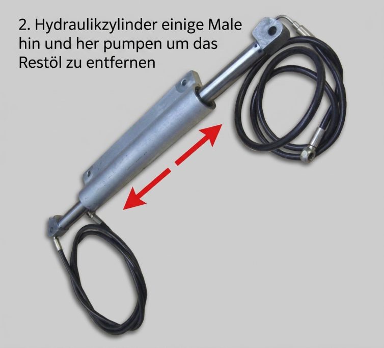 2. Pumpen des Hydraulikzylinder